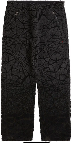 Supreme X Spyder Pantalon Polaire en Polaire Jacquard Toile, Noir, XL FW22 Poches Zip