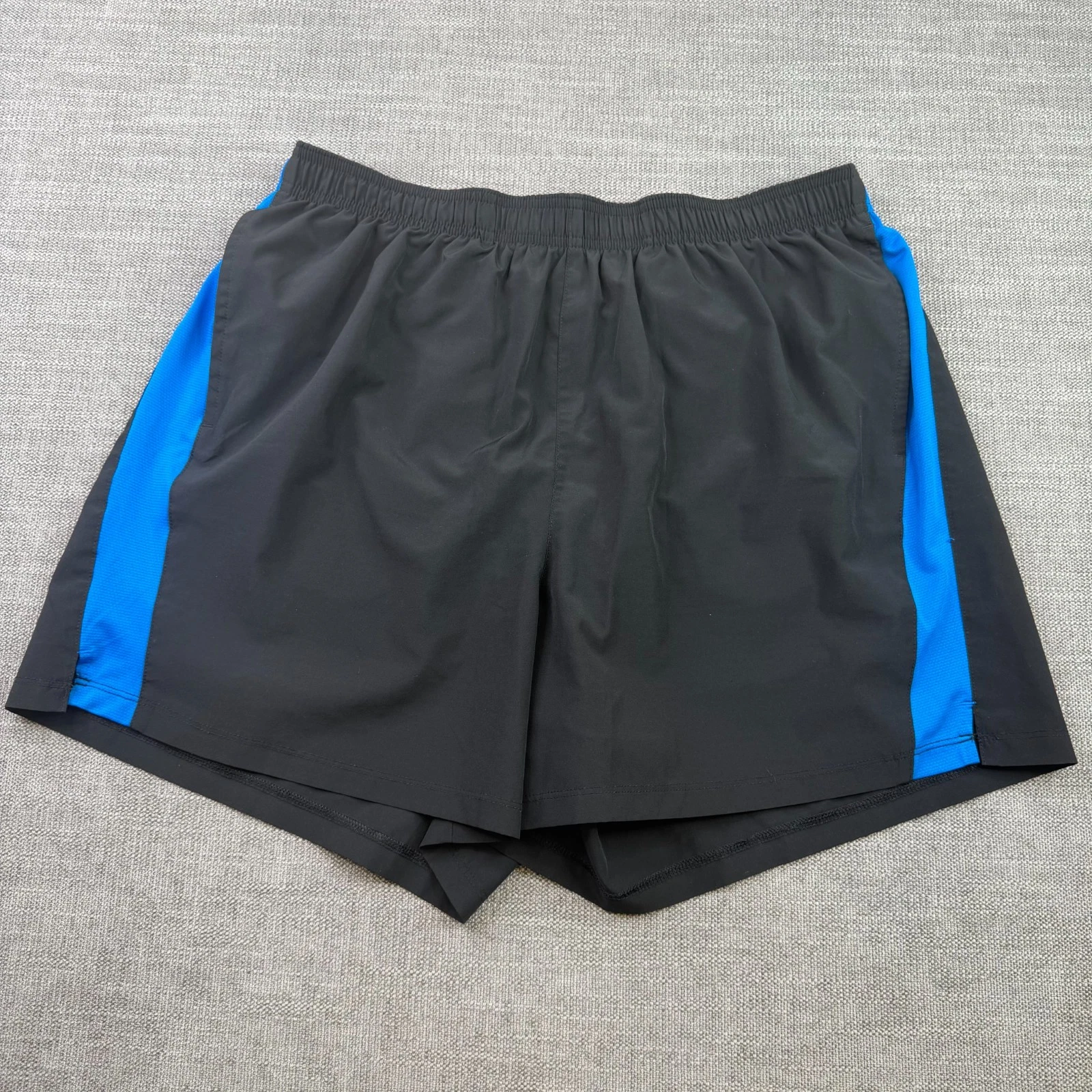 New Balance Running Shorts Mens XL Brief Lined 5" Black Blue Jogging