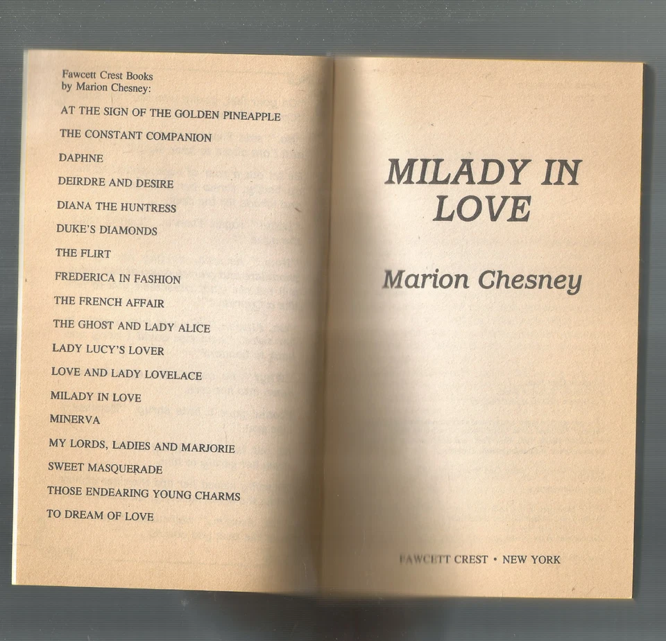 MILADY IN LOVE (PB) MARION CHESNEY -REGENCY ROMANCE = 1987  VINTAGE Foto 3 de 4