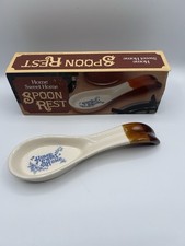 Vintage 1980's Ceramic Stoneware Home Sweet Home 9 in. Spoon Rest Cottagecore