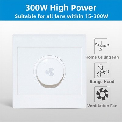 Drehbarer stufenloser Ventilator Dimmschalter 300W 250V 10A für Decken- und für