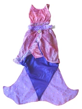 DISNEY CRUISE PARKS Ariel Mermaid Tail Skirt Cover-Up Costume Swim Set L 10 12