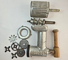Vtg Antique Kitchen Aid Meat Grinder Attachment Bolinder's Sweden w Blades Plus