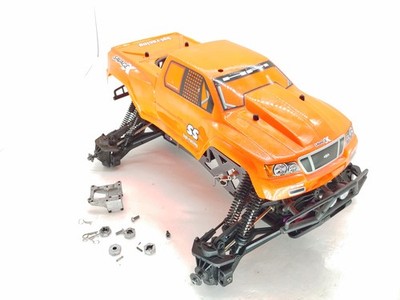 HPI Racing Savage X 1/8 Nitro Monster Truck Roller Slider Chassis w/ Servos Used