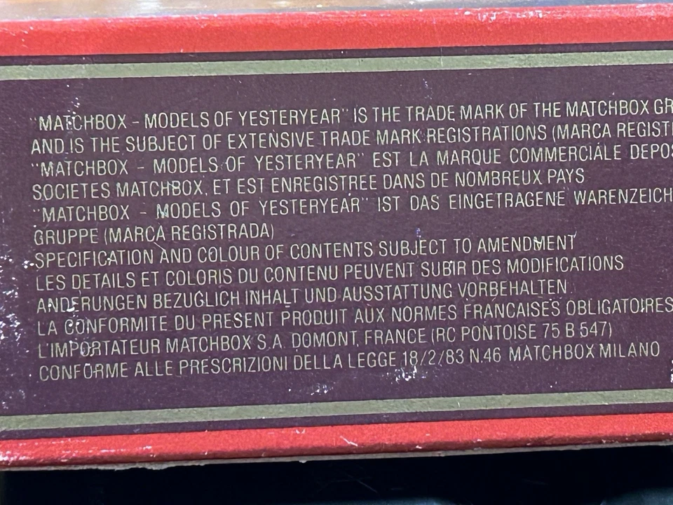 Y-27 1922 Foden Steam Lorry Truck Tate & Lyle Matchbox Models of Yesteryear VTG - Image 4 of 4