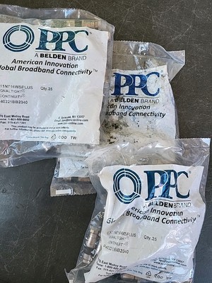 Lot 75 3 Bags PPC Belden EX11N716WSPLUS AquaTight Compression Connectors - 