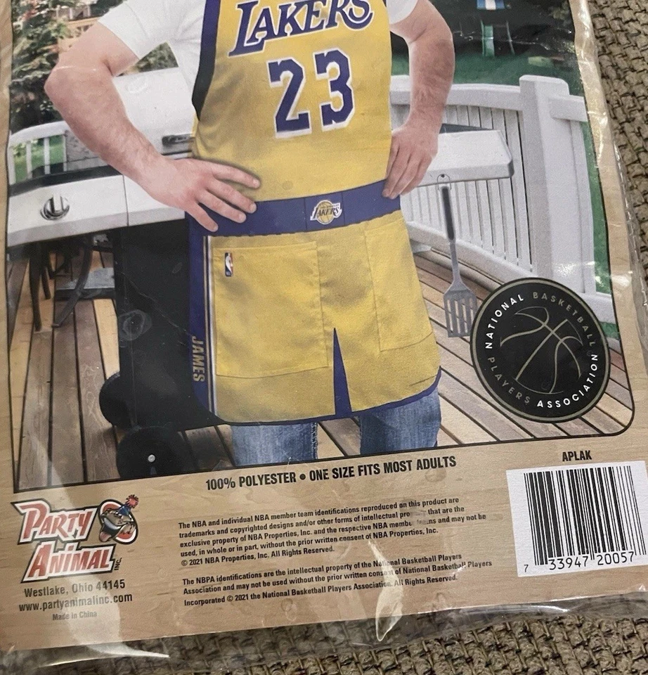 Delantal de barbacoa NBA LA Lakers - 100 % poliéster - LeBron James/nuevo en bolsa Foto 4 de 4
