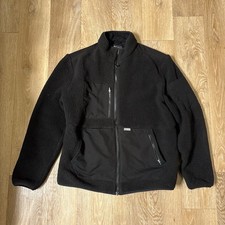 FIGS Jacket Mens L Black On Shift Sherpa Fleece Scrub Coat Full Zip