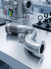 HIGH VACUUM | DOUBLE ELBOW | 316L SS | NW50 KF50 | BELLOWS | 1/4" VCR