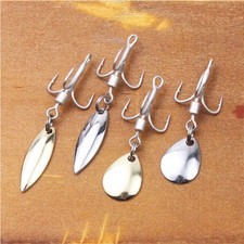 20x Silver Gold High Carbon Steel Treble Fish Hook with Spoon Spinner Bait 2-10#