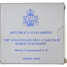 [#134219] San Marino, 10 Euro, Birth of Robert Schumann (200° Anniv.), Proof, 20