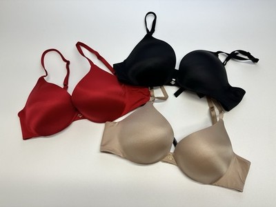 Lot of 3 So Obsessed By Victoria's Secret Push Up Bra 36B Beige Black Red