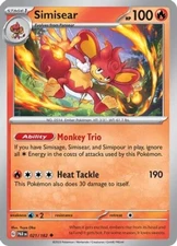 4x Simisear - 021/182 - Uncommon - Reverse Holo NM-Mint Pokemon SV04 - Paradox R