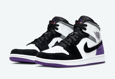 Air Jordan 1 Mid SE Shoes Varsity Purple White Black 852542-105 Men s Sizes NEW