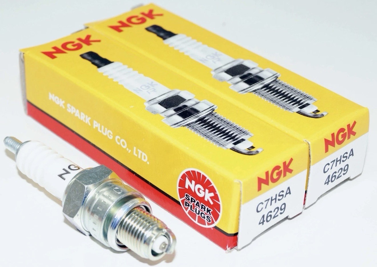 Genuine NGK 4629 C7HSA Nickel Spark Plug without Tip - 2 Pack