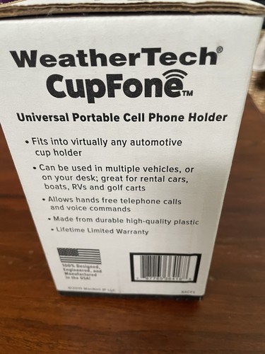 WeatherTech CupFone Porte-gobelet universel réglable support de voiture pour téléphones portables - Photo 2 sur 2
