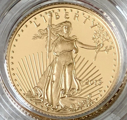 2013 American Gold Eagle 1/10 Troy Oz 0.9167 Fine BU Bullion Coin Round Beauty!!