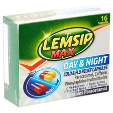 Lemsip Max Day & Night Cold and Flu Relief Pack of 6 x 16 Capsules