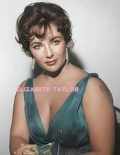 ELIZABETH TAYLOR #91 BEAUTIFULLY COLORIZED PHOTO 11 X 8.5 SHIPS FREE