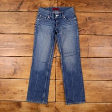 Levis 557 Y2k Jeans 26x30 Damen Blue Eve Straight Low Waist 00s Stonewash Denim