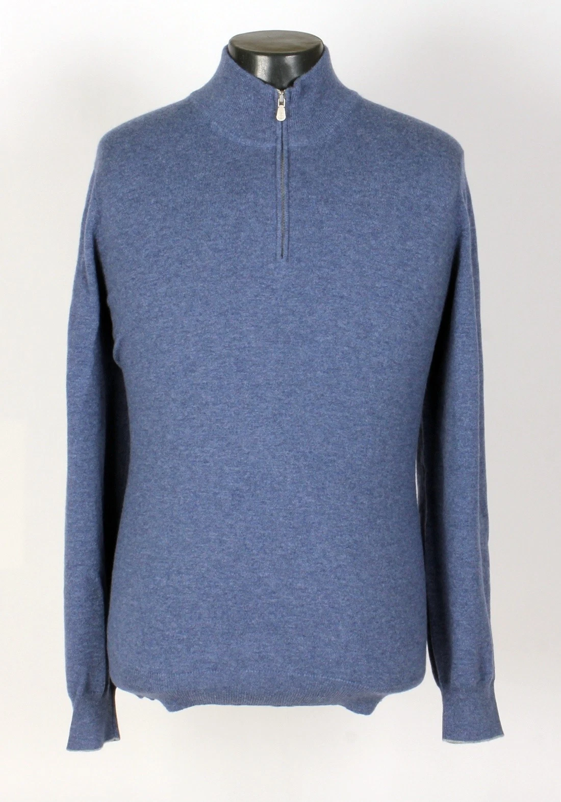 Brunello Cucinelli — Brunello Cucinelli Cashmere 1/2 Zip Sweater - New - 2XL - Blue - $1400 Retail