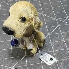 Vintage 2005 nodder golden retriever 3x2x1 dog figurine artlist collection resin