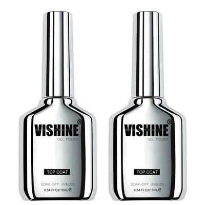 Semi-Permanent Gel Nail Polish Ultra Glossy Finish 2 x 16ml Top Coat No Wipe