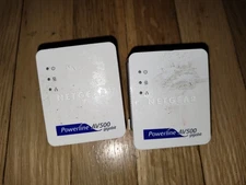 Lot of 2 Netgear XAV5101 Powerline AV500 Gigabit Powerline Adapters in White