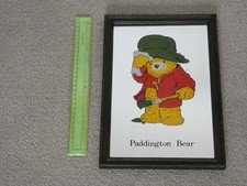 Paddington Bear Picture Mirror Wooden Frame - Vintage circa 1980 Good Condition