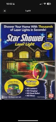Telebrands Star Shower Laser Light Projector With Light Sensor Tested and Works 