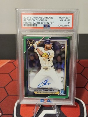 2024 Bowman Chrome Jackson Chourio Green Refractor Auto /99