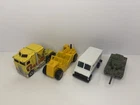 Vintage 1970's - 1980's Hot Wheels Lot of 4- Military, Semi-Truck, Mail, Const.