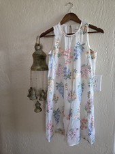 CALVIN KLEIN Dress Womens 2 Cream Floral Laser Cut Lined Sleeveless Sheath