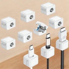 10 Pack Cord Organizer, Magnetic Cable Management, Holder for White