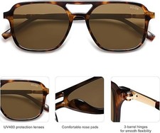 SOJOS Retro Aviator Sunglasses for Women Men,Trendy Rectangle Womens Mens Sha...