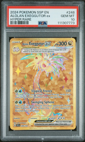 2024 Pokemon Surging Sparks Alolan Exeggutor ex Hyper Rare PSA 10 #248