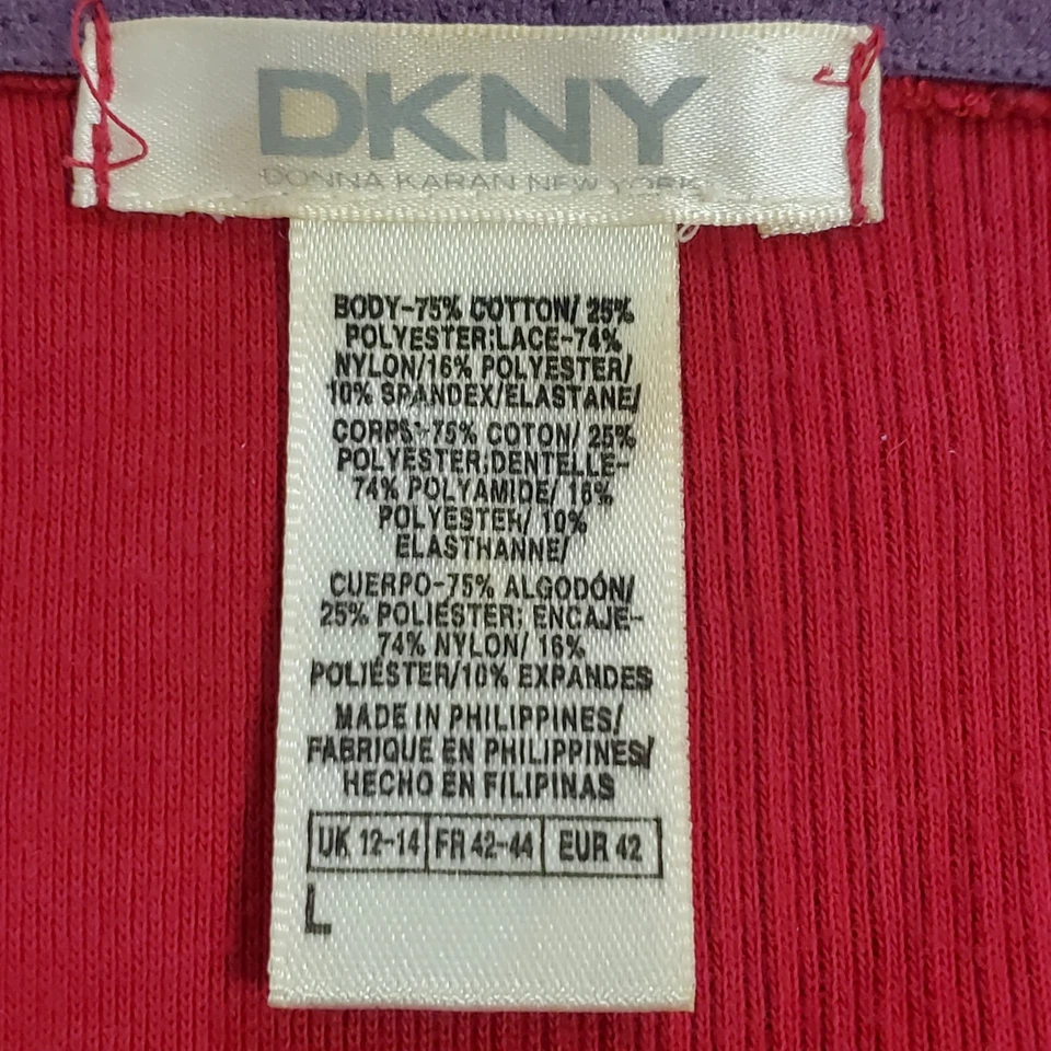 Babydoll Cami Vintage DNKY Mujer Y2K Talla L Rojo Encaje Preppy Delicada Coqueta Foto 4 de 4