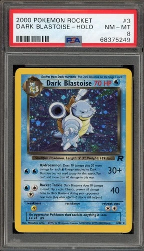 Pokemon Dark Blastoise Team Rocket Unlimited Holo Rare #3 PSA 8