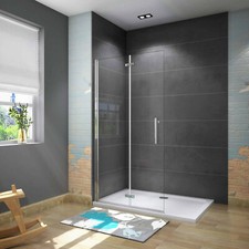WALK IN MOVIBILE 2 PANNELLI PIEGHEVOLI 185/195CM VETRO 6MM TEMPERATO ANTICALCARE