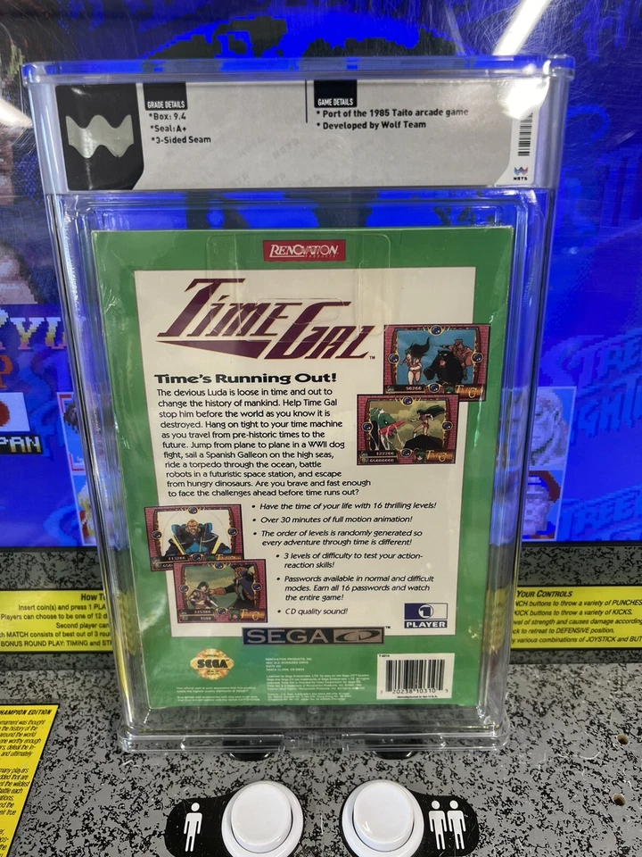 Sega CD Time Gal 1993 graduado WATA 9,4 A+ sellado totalmente nuevo Taito & Toei Company Foto 3 de 4