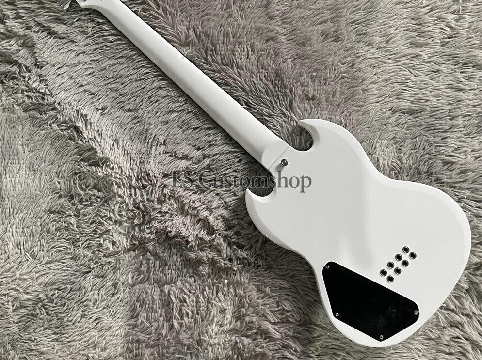 8-String White Bass SG Electric Guitar Chrome Part Mahogany 8-String White Bass SG Electric Guitar Chrome Part Mahogany