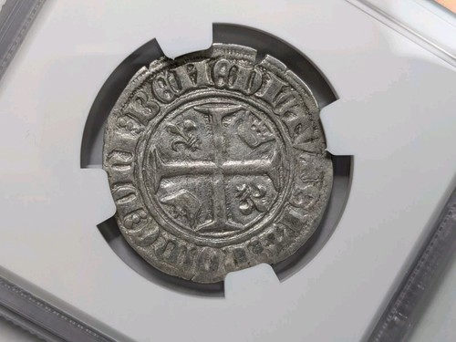 Charles VI France Silver Blanc Guenar 1380-1422 NGC XF40 Saint Joan of Arc Era - Picture 14 of 14