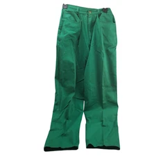 Vintage Eagles Eye Size M Green Pants Embroidered Frog Motif Pockets Cotton