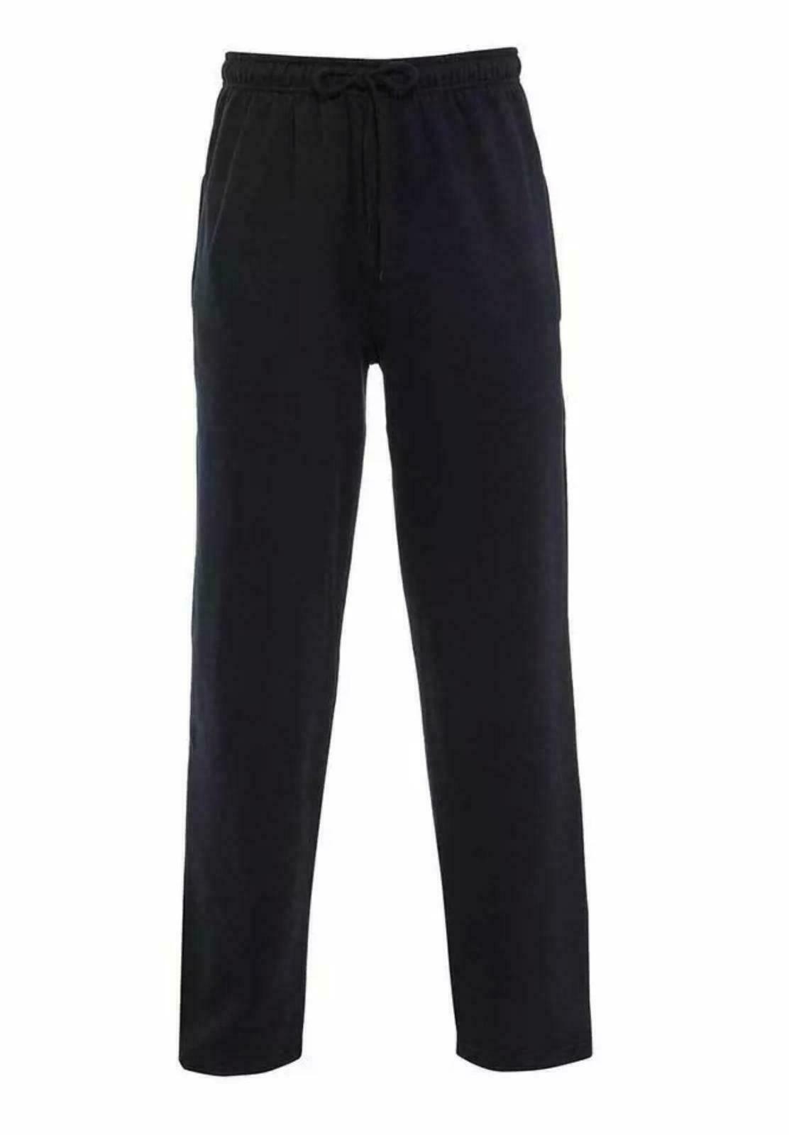 Mens Casual Jogging Bottom Open Hem Fleece Joggers Zip Pockets Trousers UK S-5XL