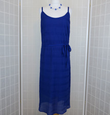 Kaleidoscope Dress Size 22 Purple Plisse Pleats Strappy Belted Side Slits Summer