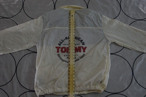 Giacca Hilfiger Vintage Uomo TOMMY JEANS Bianca Frangivento Cerniera Spell Out Large - Foto 12 di 12
