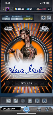 DIGITAL Star Wars Card Trader Chrome Black 2024 Sebulba Orange 25cc