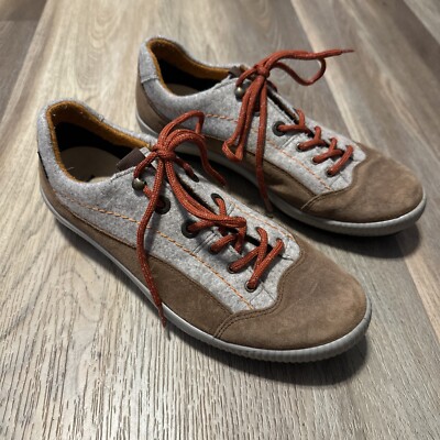 Legero Women's Low-top Sneakers Hiking Shoe Size 6.5 US Gore-Tex Brown And Gray