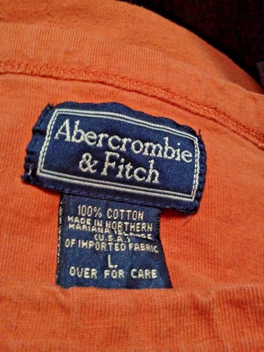 Abercrombie & Fitch T-Shirt Boy's Youth Size Large Orange Short Sleeve Logo EUC - Picture 6 of 9