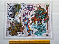 Vintage Art Tattoo Flash Sheet William Billy Webb II /T217